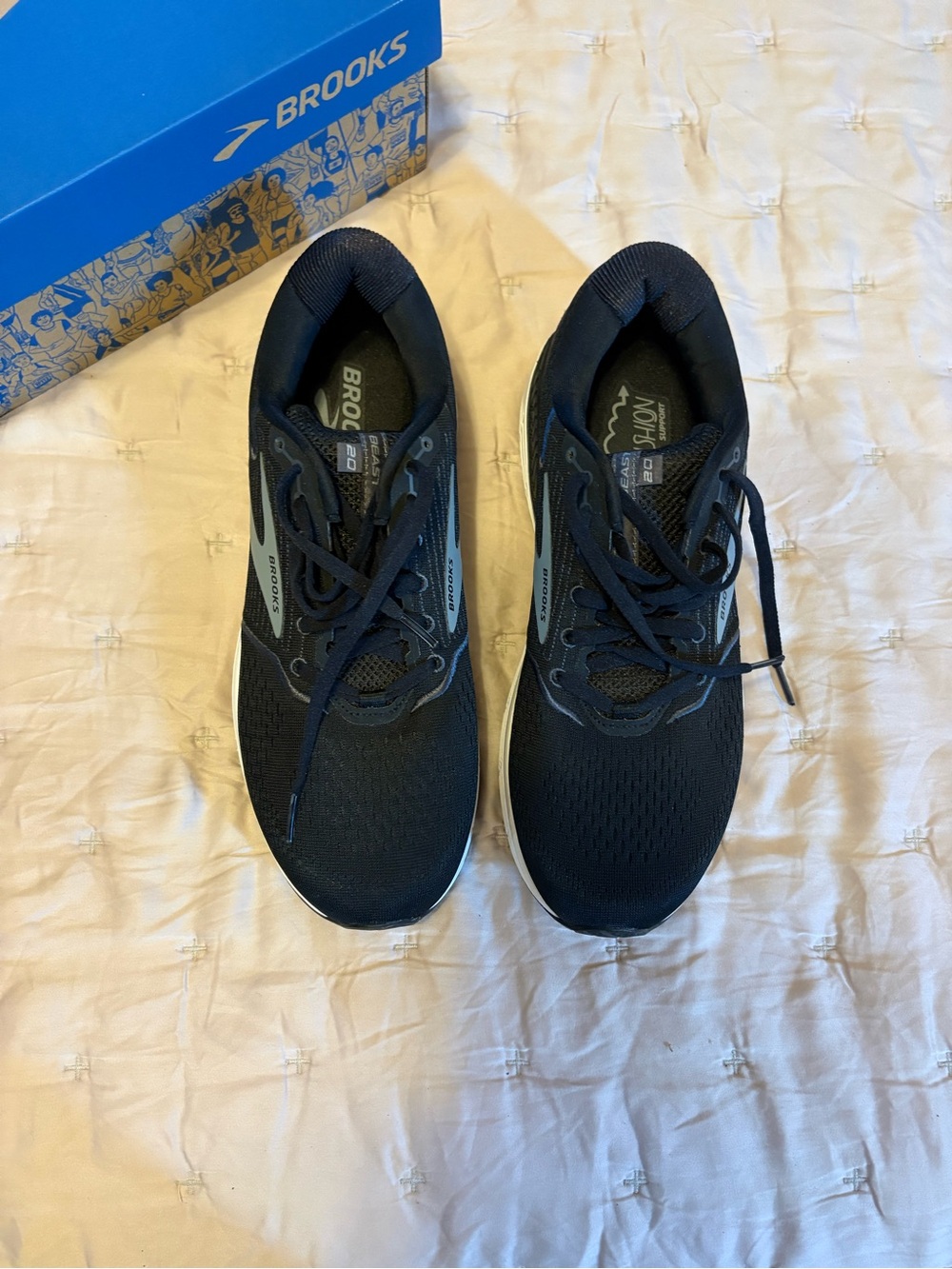 Brooks Beast 20 Men’s 11.5 D Medium Black Blue Running Shoes 1103271D051 NIB
